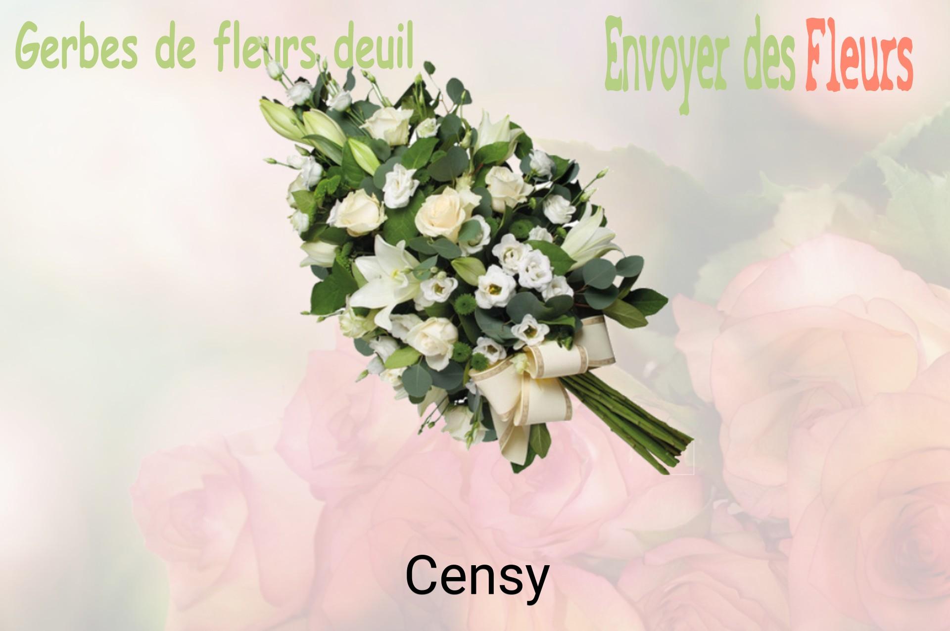 Gerbe de fleurs de deuil livrée à Censy